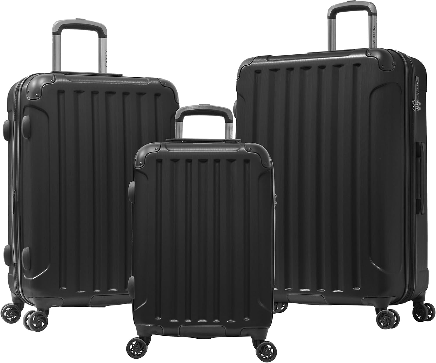 Olympia U.S.A. Whistler Ii 3 Piece Luggage Set 21/25/29 Inch Luggage Set, Black
