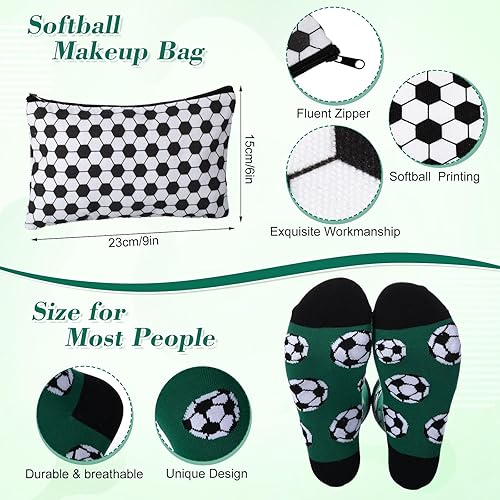 Miniatura 2 de 3 piezas de regalos de fútbol novedosos para mujeres, hombres y adolescentes, vaso de acero inoxidable aislado al vacío de 20 onzas con tapa,