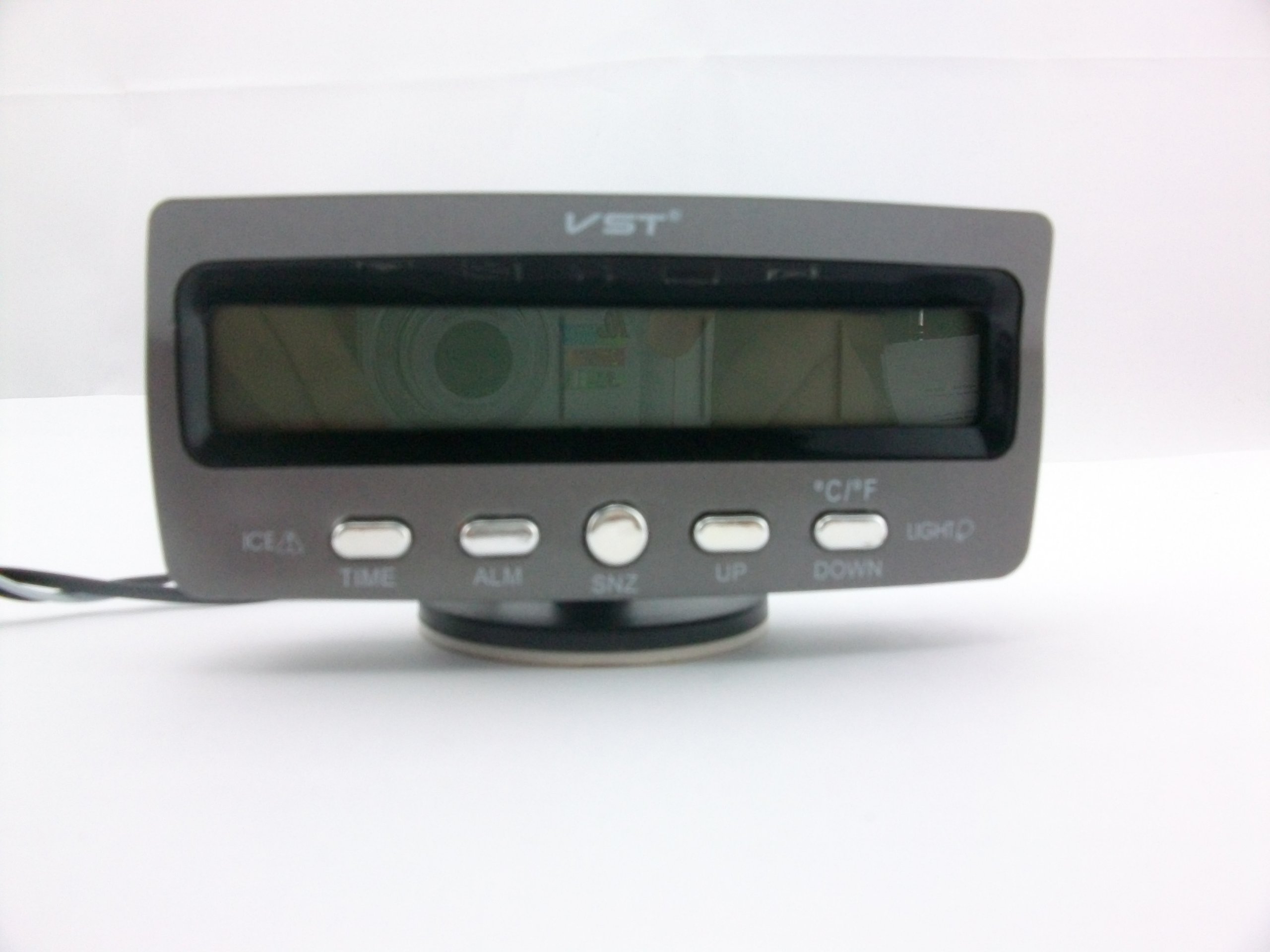 7045V Compact 3-in-1(Car Thermometer + Car Digital Alarm Clock + Lead-Acid Battery Monitor) Car Computer with Icy Alert, LCD Backlight Display