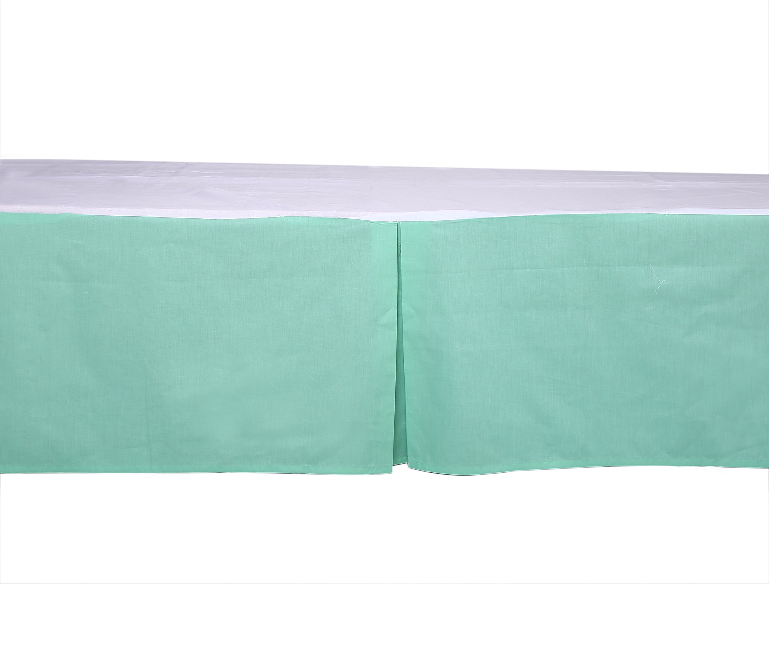 Bacati - Noah Tribal Mint/Navy Crib/Toddler Bed Skirt Dust Ruffle (Solid Mint)