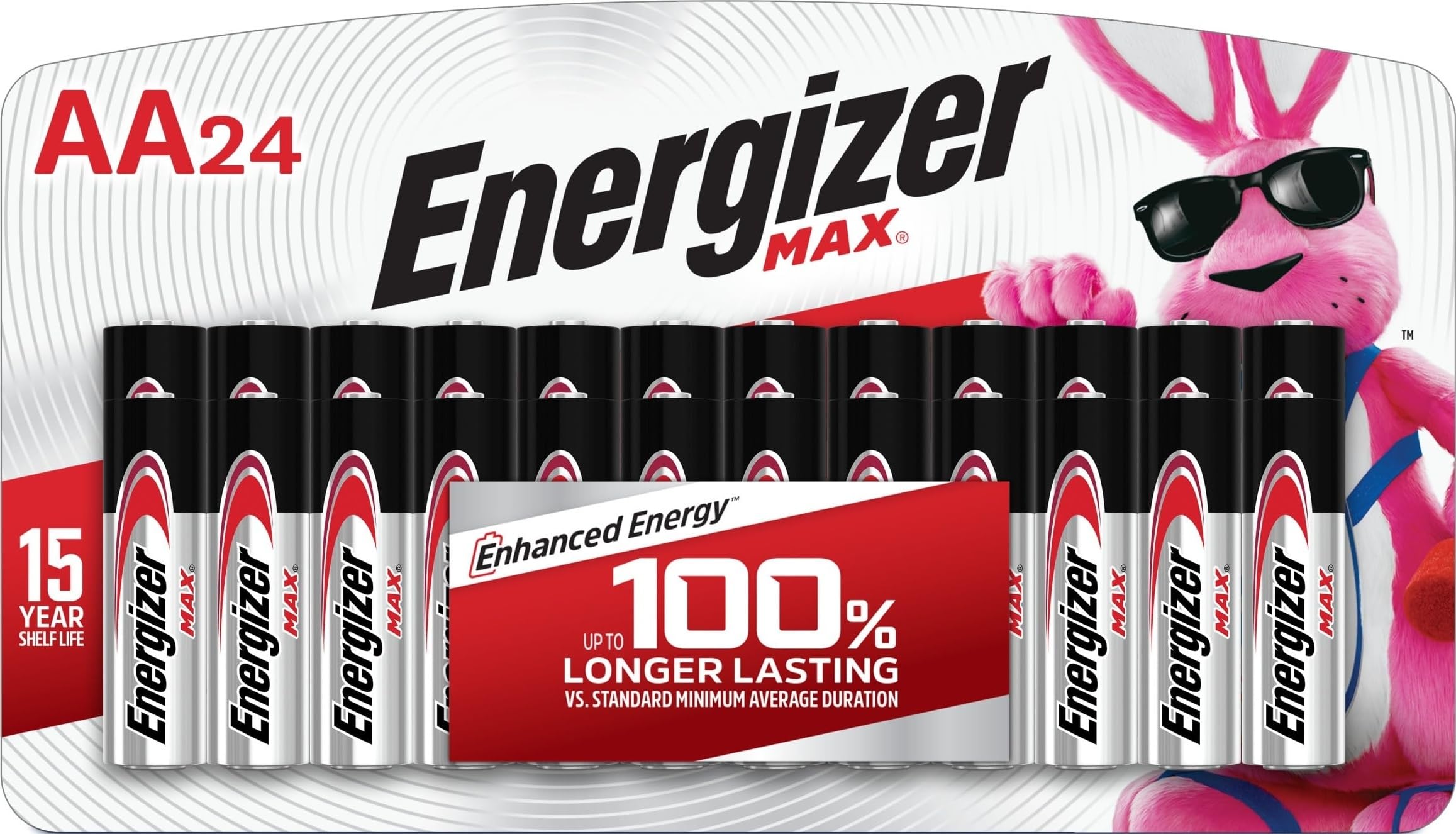 24 Pack of Long-Lasting AA Alkaline Batteries