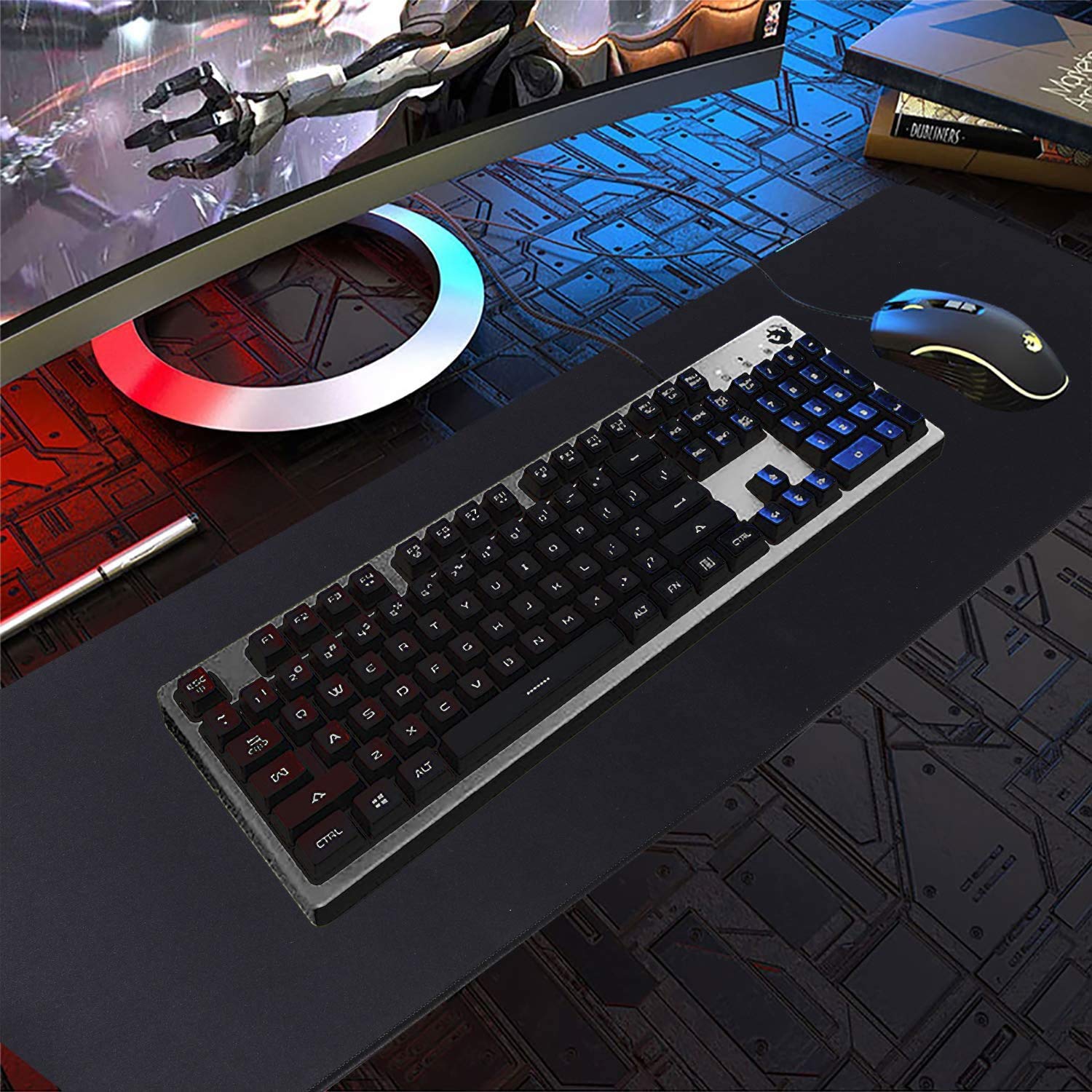Grande Tappetino Mouse Gaming Impermeabile XXL (900X400X3MM) Ragazza Anime Anime Magiche Mouse Pad Con Una Base In Gomma Antiscivolo, Superficie Liscio Improves Speed And Precision Per Computer