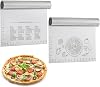 2PCS Bench Dough Scraper Cutter, LCCOWOT Stainless Steel Kitchen Food Scraper Chopper with Matched Protective Cover, 6 inch Bench Knife for Banking & Cooking 2Pack, Silver