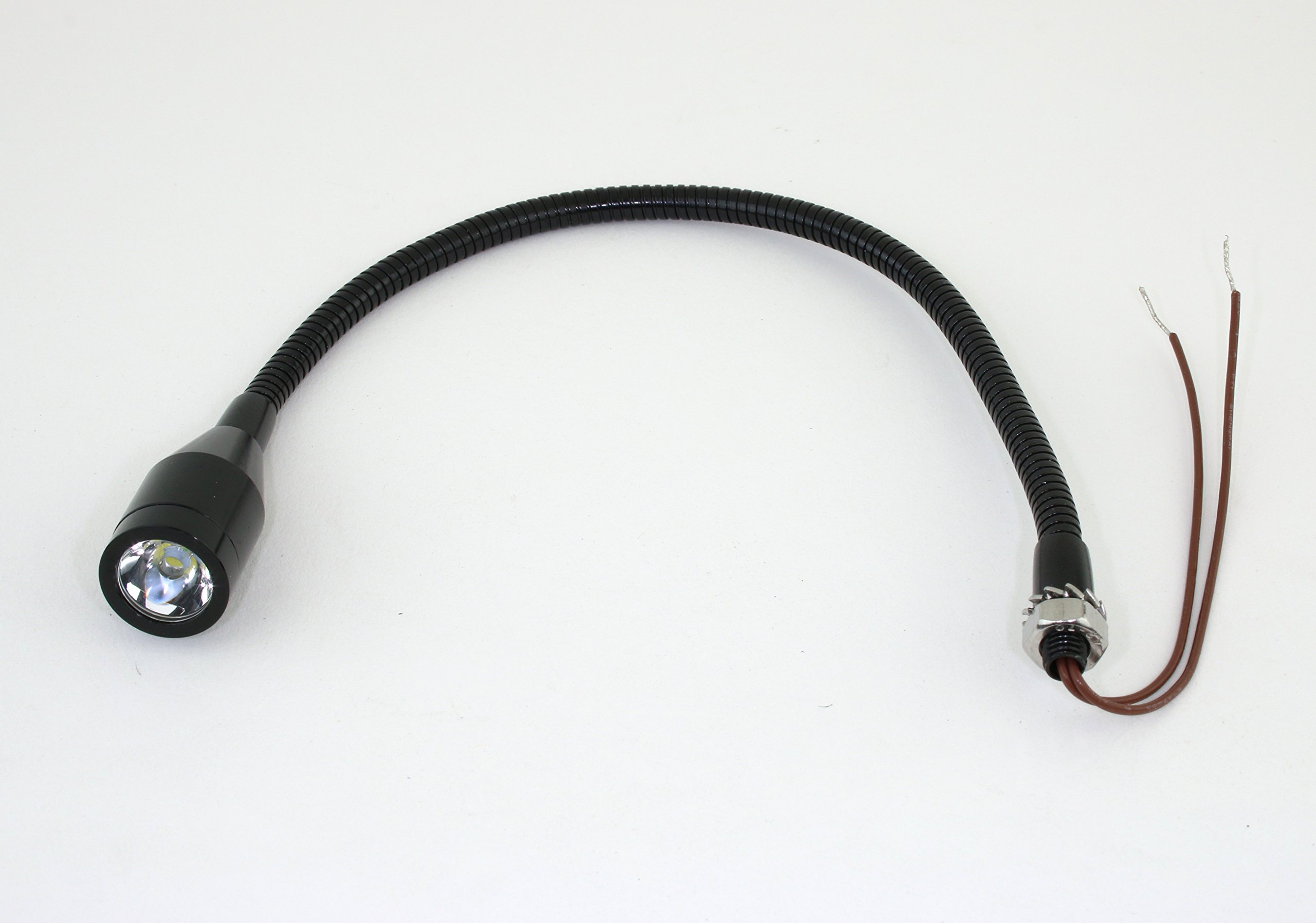 PilotLights Mini Gooseneck Panel Light, Map Light, Post Light - White LED, 12VDC 240mm