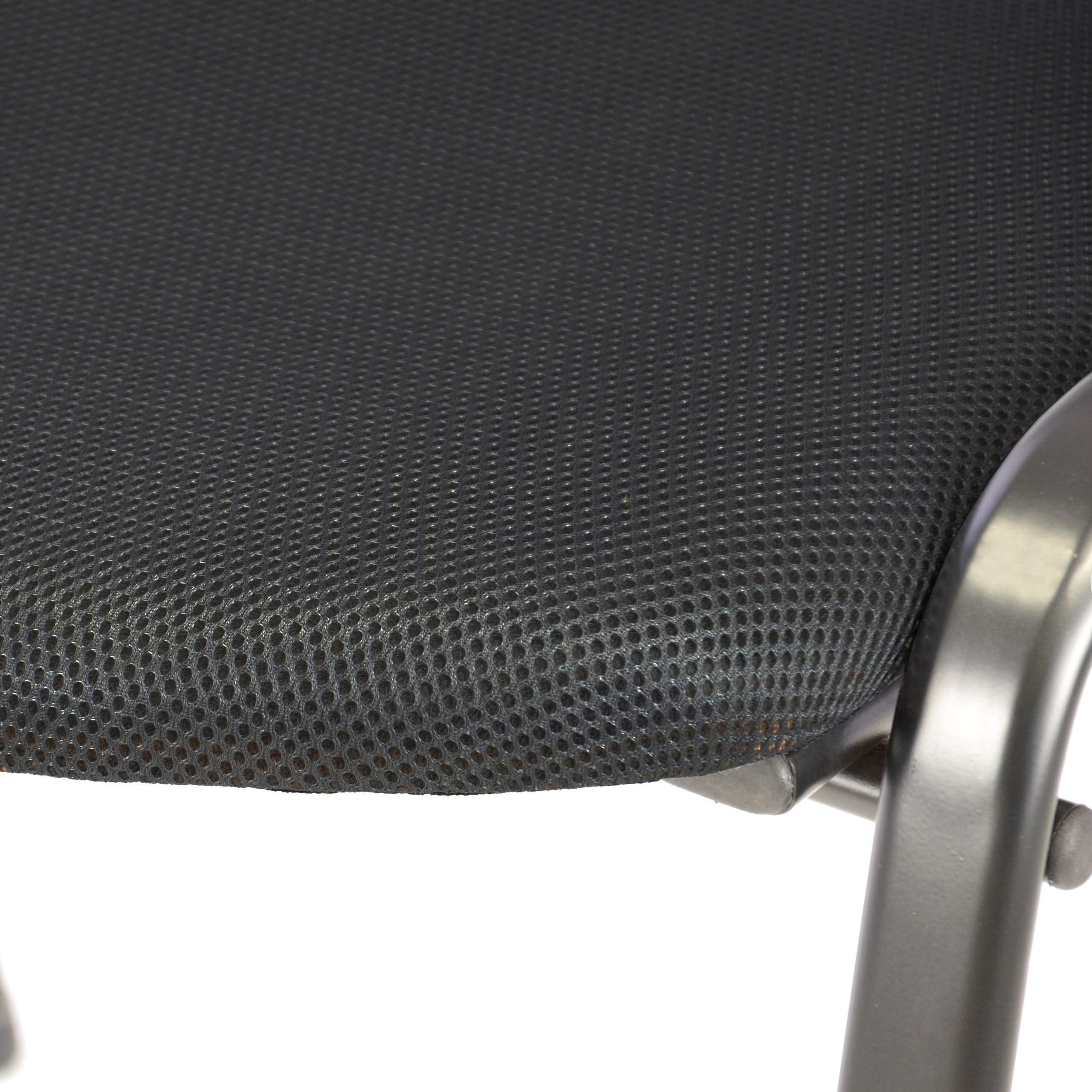 Nexos Trading Bürostuhl 8er Set Konferenzstuhl Besucherstuhl schwarz gepolsterte Sitzfläche stapelbar 52,5 x 45 x 80 cm Stapelstuhl Metallrahmen schwarz