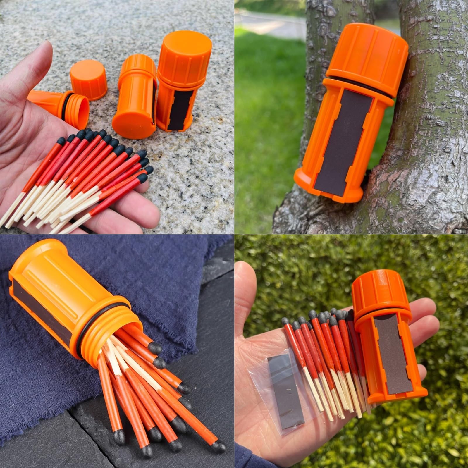 Stormproof Matches Streichhölzer Wasserfest, Sturmstreichhölzer Überallzünder Outdoor Storm Proof Zündhölzer Nicht Ausgehen, 2026 Wasserfeste Match Kit für Wandern Camping(10 Box = 200 Sticks)