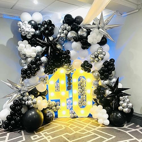 Miniatura 2 de Globos de papel de aluminio con forma de estrella en explosión, 50 globos de papel de aluminio negro, globos de estrella de 26 pulgadas, globos de