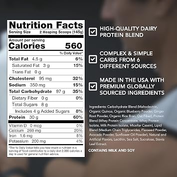 RIVAL NUTRITION Clean Gainer I High Protein Lean Gainer Powdered Drink Mix I 30g Protein Per Serving (10lb, Campfire S'Mores)