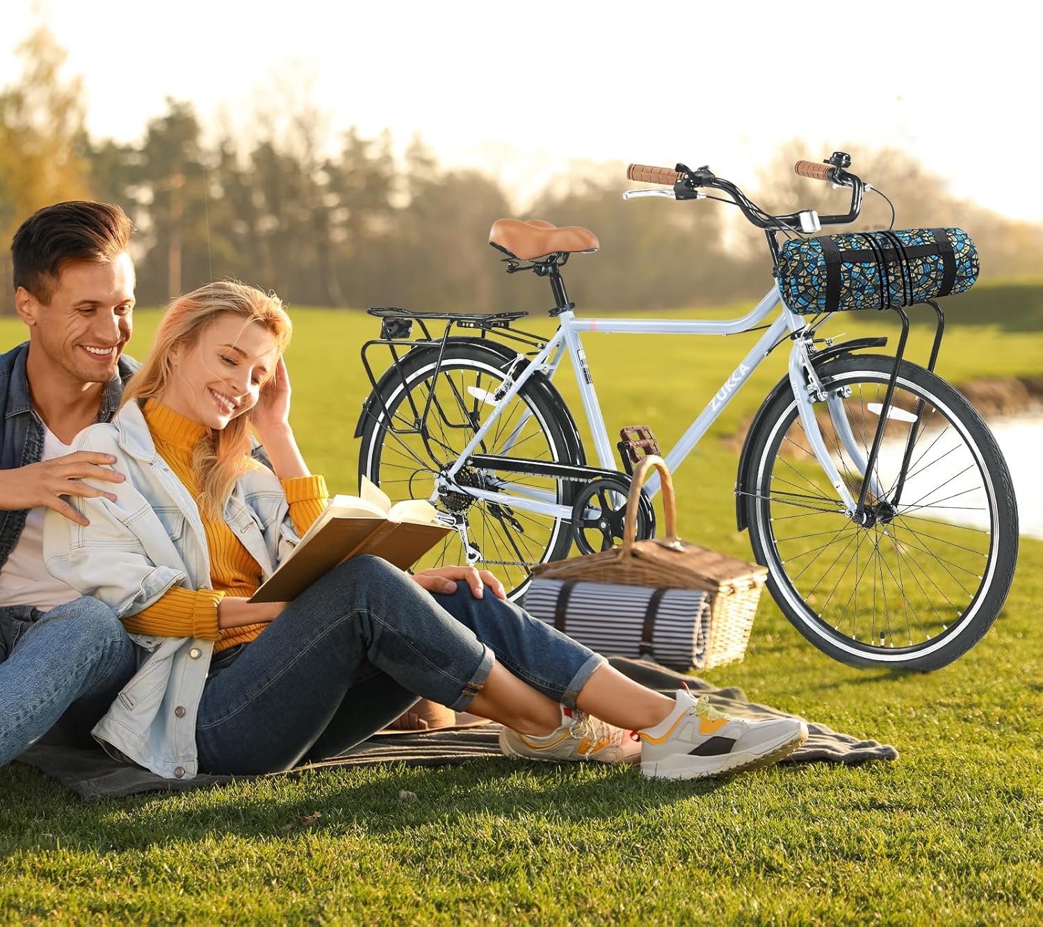 Cruiser Bike 26 inch Retro Style Cruiser Bicycle 7 Speed with Front Rack Rear Rack Adult Commuter Bicycle Dual V Brake Bike for Daily Outing Multiple Colors