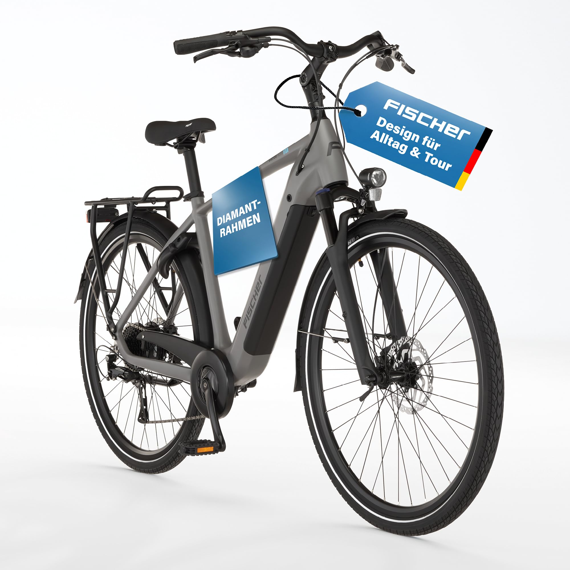 FISCHR E-Bike VIATOR Move 01 Elektrofahrrad für Damen und Herren, RH 52cm, Heckmotor 50Nm, 36V Akku, Diamant-Rahmen Sport & Freizeit