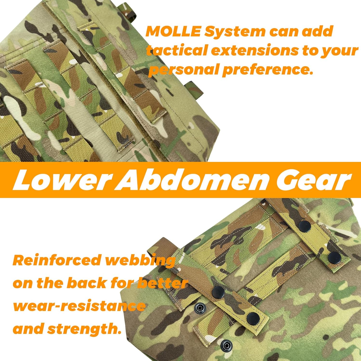 Tactical Crotch Protective Panel - Lower Abdomen Platform Groin Protector 500D Nylon Molle Strap with Foam Inset Padding
