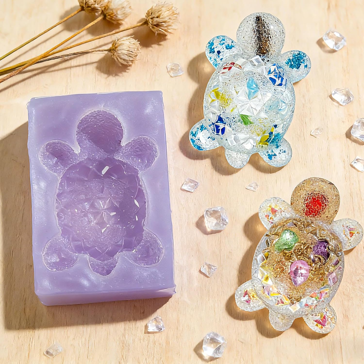 Bond Craftor Silicone Mold for Epoxy Resin with Sparkling Effect (Turtle)