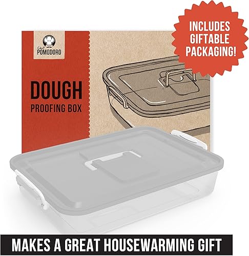 Miniatura 7 de Chef Pomodoro Caja a prueba de masa de pizza, 14 x 11 pulgadas, contenedor de masa de pizza, se adapta a 4-6 bolas de masa, bandeja para masa de
