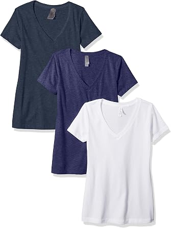 Clementine Womens Deep V Neck Tee Pack of 3