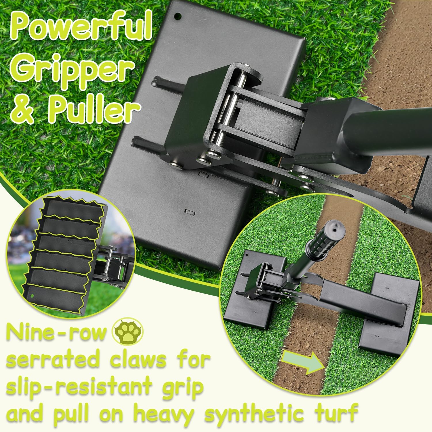 TOPOWN Artificial Grass Installation Tool Turf Puller, Artificial Turf Gripper, Fake Turf Installation Tool, Artificial Lawn Installation Turf Puller for Soccer Field, Golf Course, Park, Garden