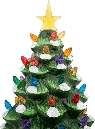 Miniatura 2 de Transpac Y8198 Árbol de Navidad nostálgico de cerámica jumbo con estrella