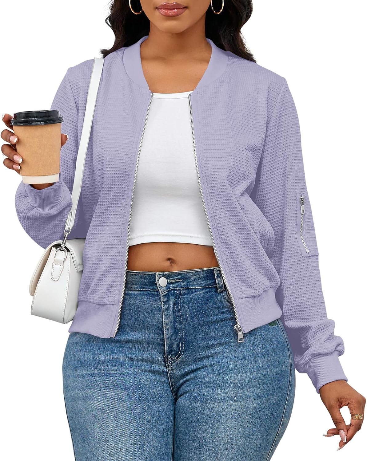 PerZeal Women Casual Full Zip Up Comfy Loose Long Sleeve Sweatshirt Coat Jacket with Pockets