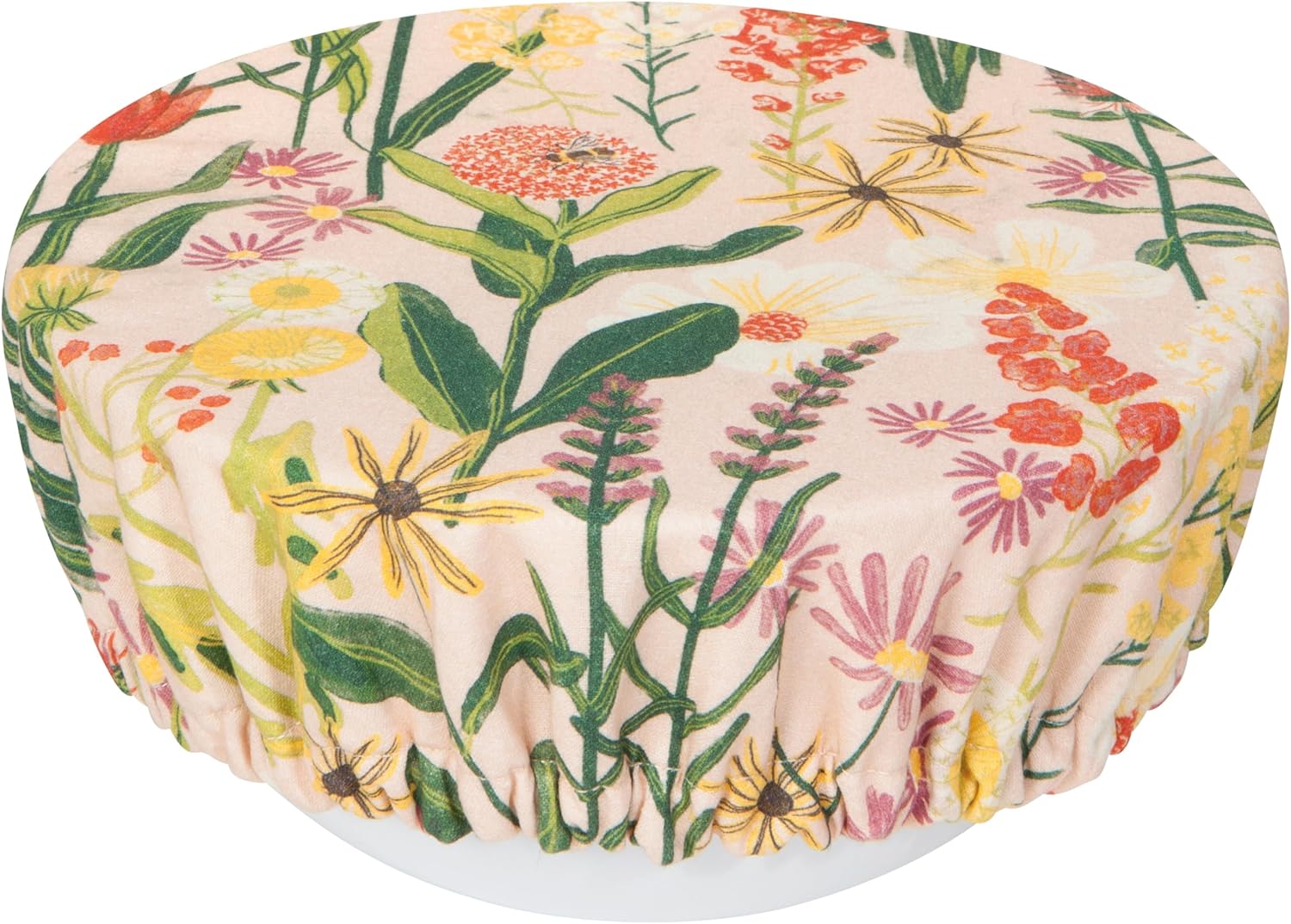 Now Designs Bees & Blooms Save It Reusable Cotton Bowl Covers 7.5 and 9.25 inch, Set of 2