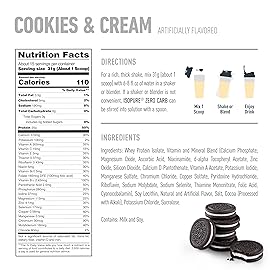 Isopure Zero Carb 100% Pure Whey Isolate Protein Powder, Lactose Free, Gluten Free, With Vitamins, Cookies & Cream, 25g Protein Per Serving, 1 Lb, 15 Servings (Packaging May Vary)