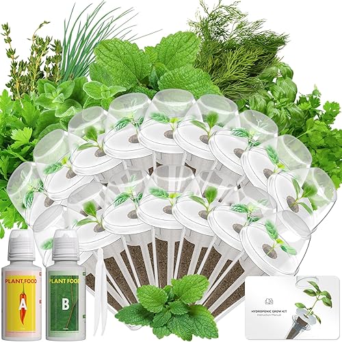 Miniatura 8 de LYKOCLEAN Kit de 68 cápsulas hidropónicas para aerogarden e idoo, kit de cultivo de cualquier cosa con 30 esponjas de cultivo, 12 cestas de cultivo,