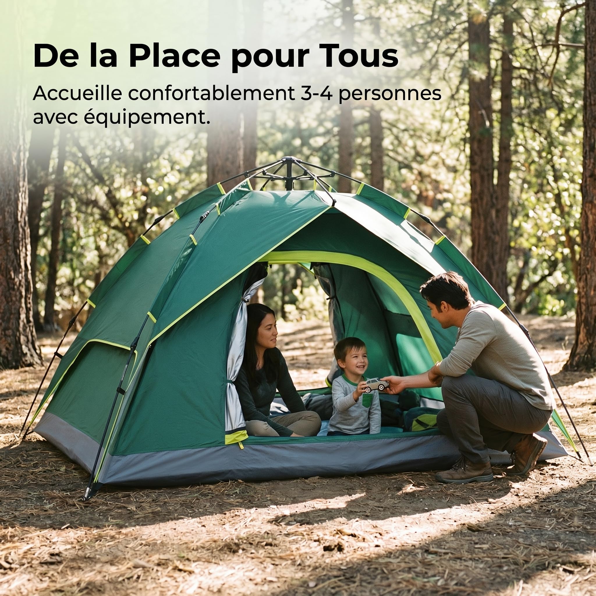 Zelt für 3-4 Personen – Automatisches Camping Zelt, Wasserdichtes Kuppelzelt für Outdoor-Abenteuer