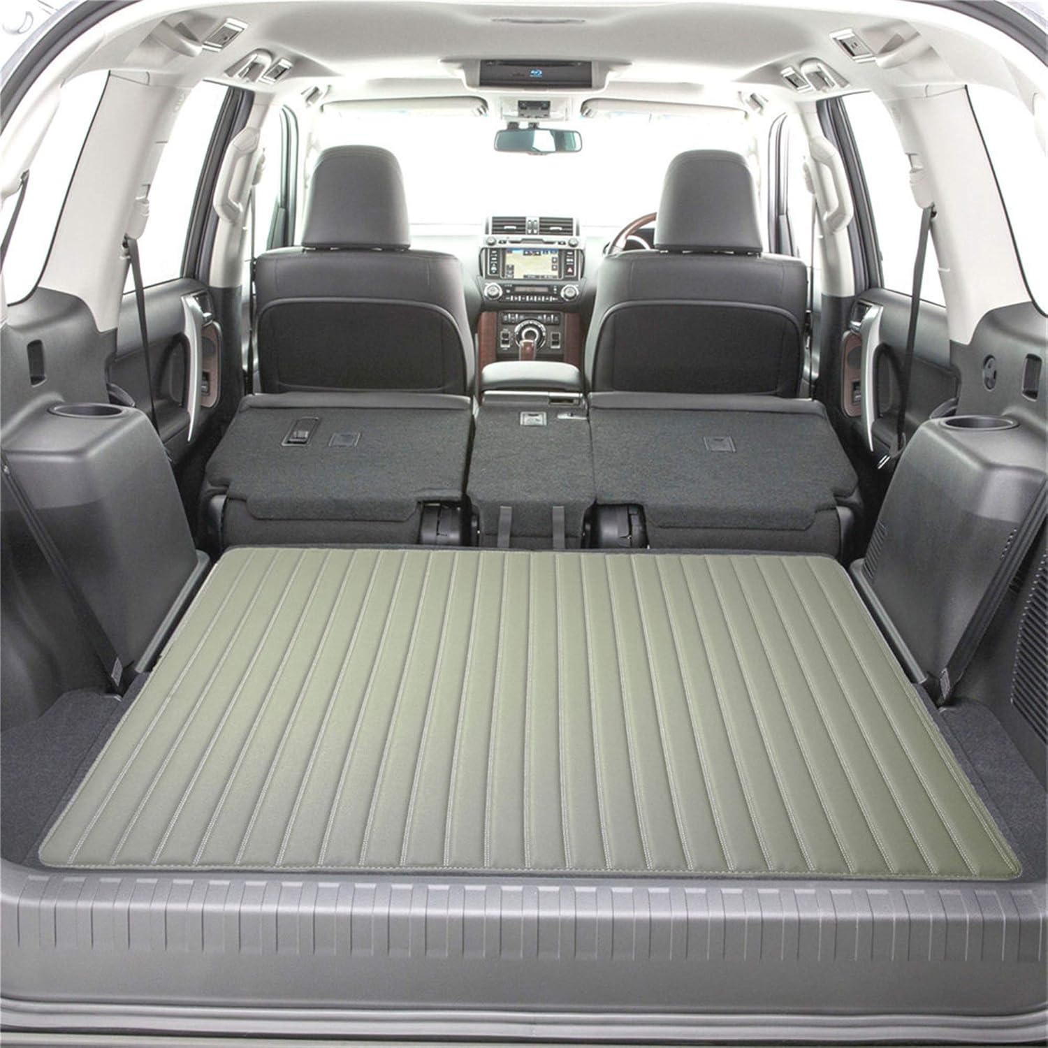 FH Group F16500BEIGE-32 Deluxe Heavy Duty Faux Leather Flat Stripe Multi-Purpose Beige Automotive Cargo Liner fits most Cars, SUVs, and Trucks, 32 inches