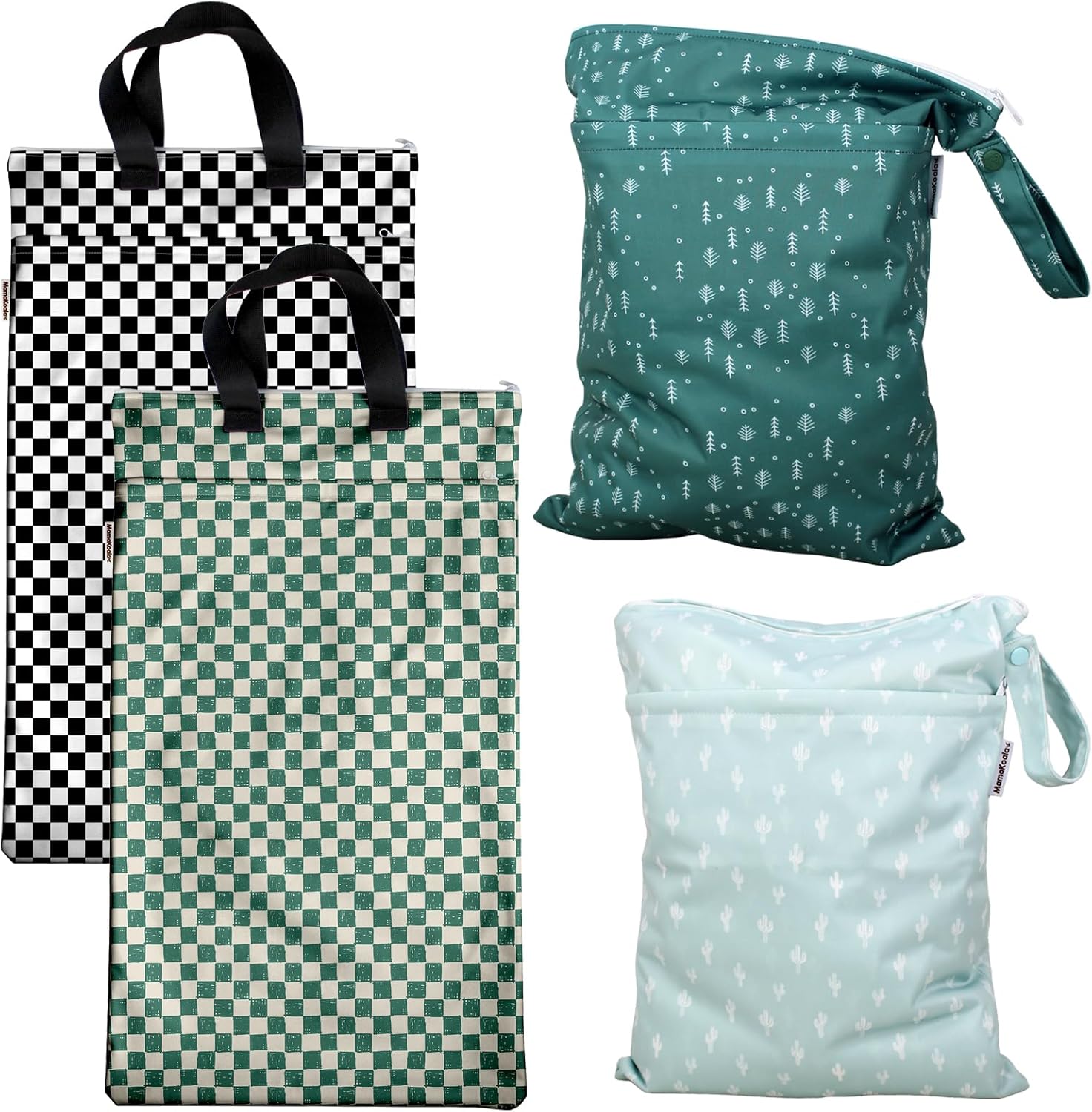 Mama Koala 2 Pack Waterproof Hanging Wet Bags,with 2 Pack Wet Dry Bags