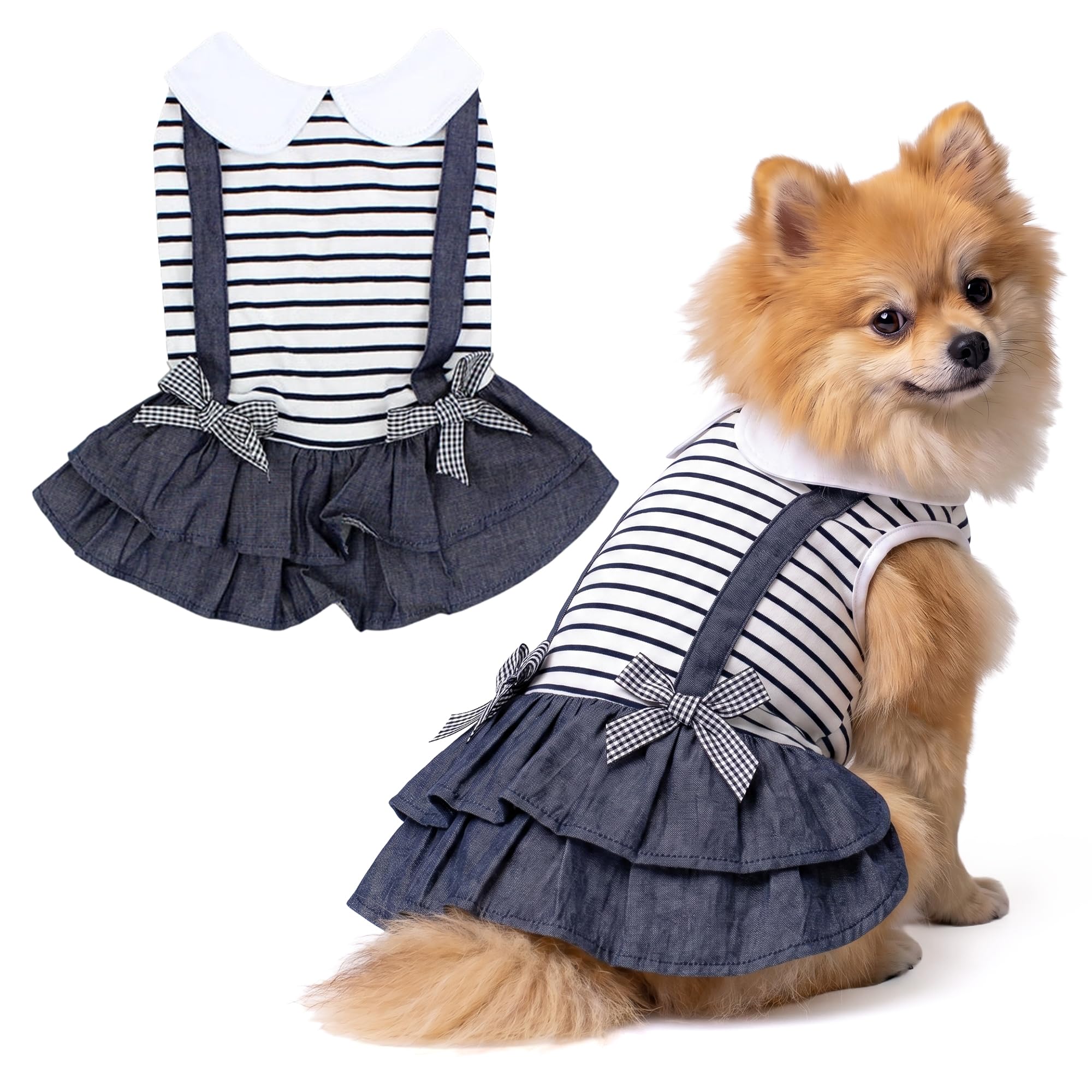 Vêtements pour chien et chat taille M style preppy robe chemise chaton chiot