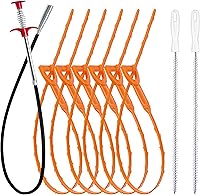 KeyFar 9-Pack Drain Clog Remover Tool Set: 35.5" Metal Auger, 6x 25" Hair Snakes, 2x Brushes for Sink, Toilet, Tub, Sewer Cleaning