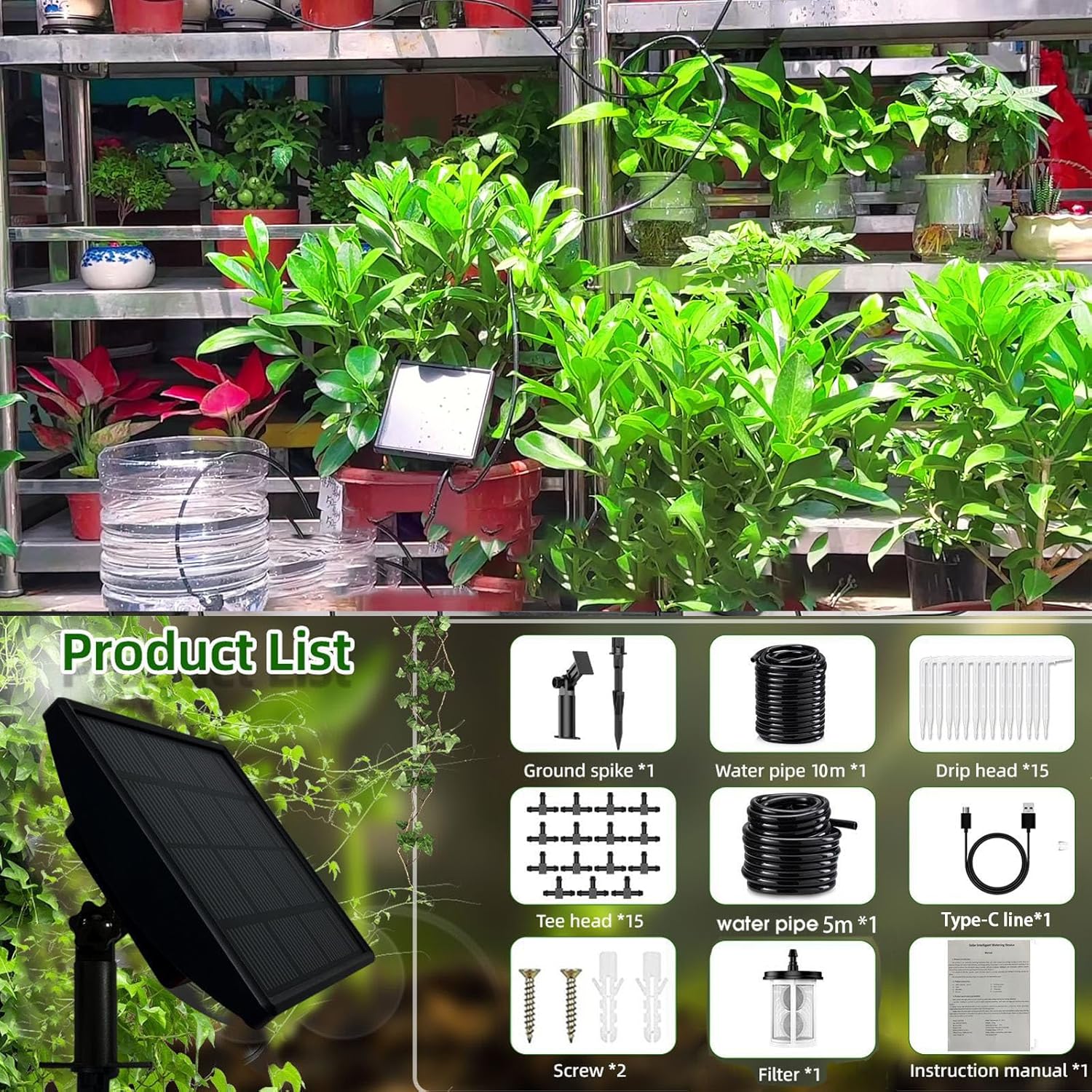 Adjustable Drip Irrigation Systems for Lawns and Greenhouses Using Solar Up to 70 Percent Water Efficiently Customizable Automatic Irrigation