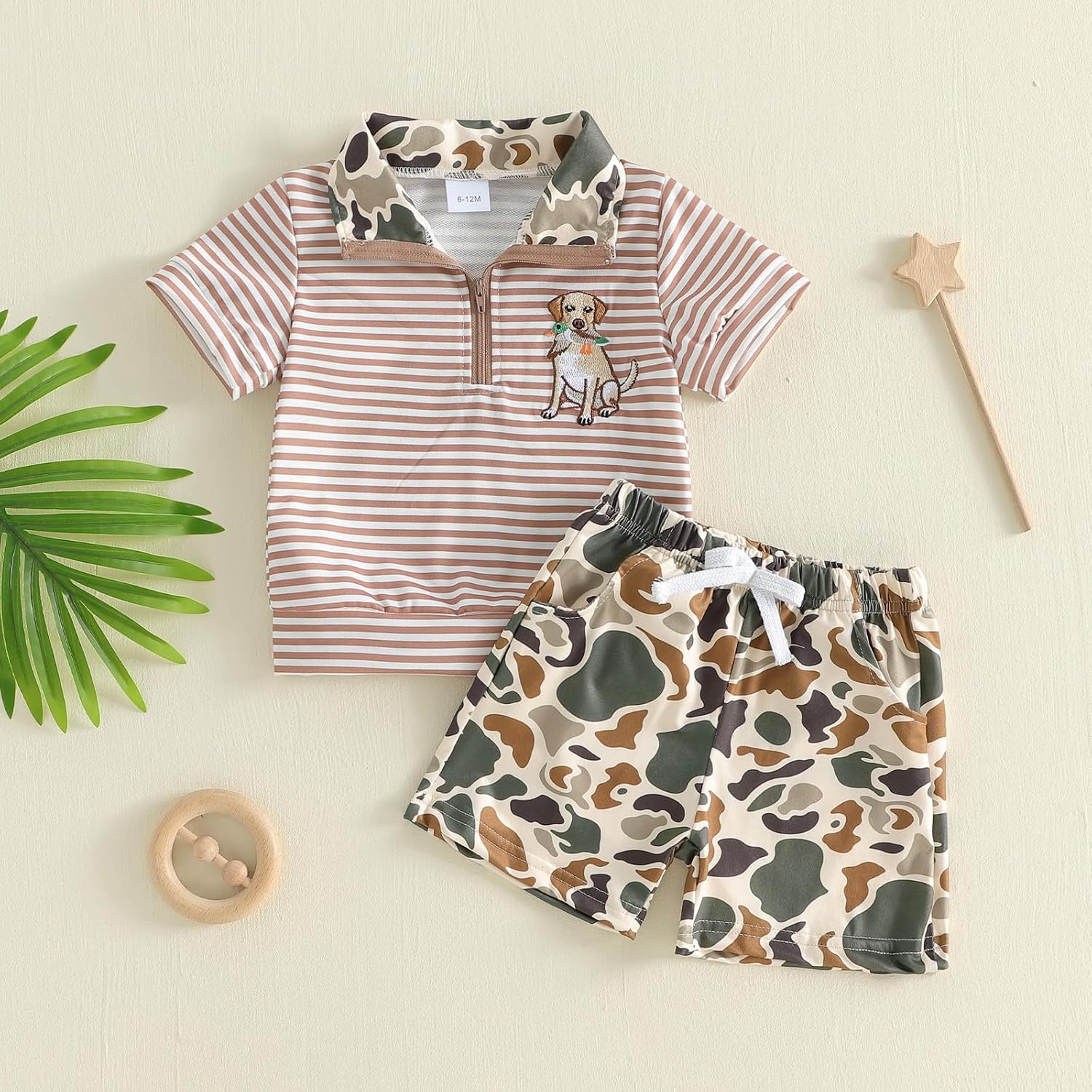 Toddler Baby Boy Summer Outfits Camo Print Short Sleeves T-Shirt+Elastic Camouflage Shorts Set Hunting Clothes