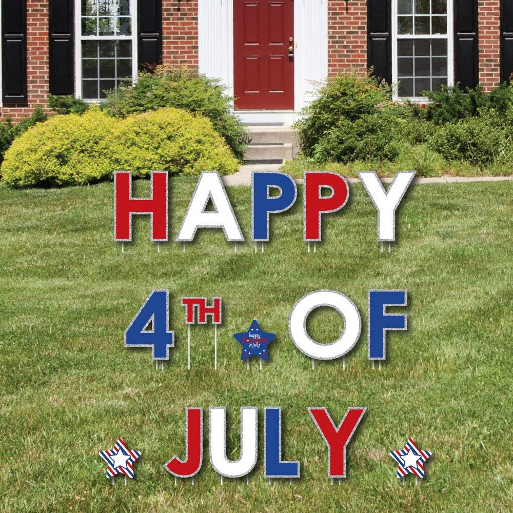 Big Dot of Happiness 4th of July - Yard Sign Outdoor Lawn Decorations - Independence Day Party Yard Signs - Happy 4th of July