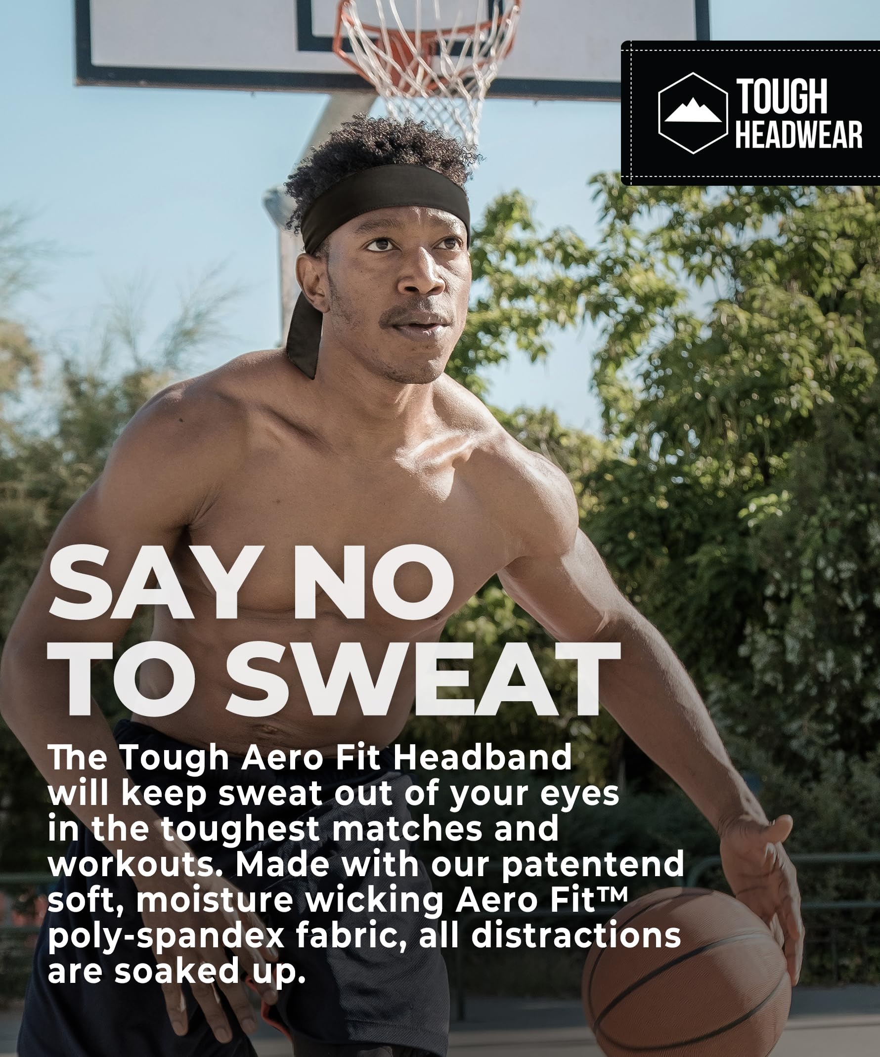 Tough Headwear Fascia per capelli da uomo, per sport, corsa, calcio, allenamento