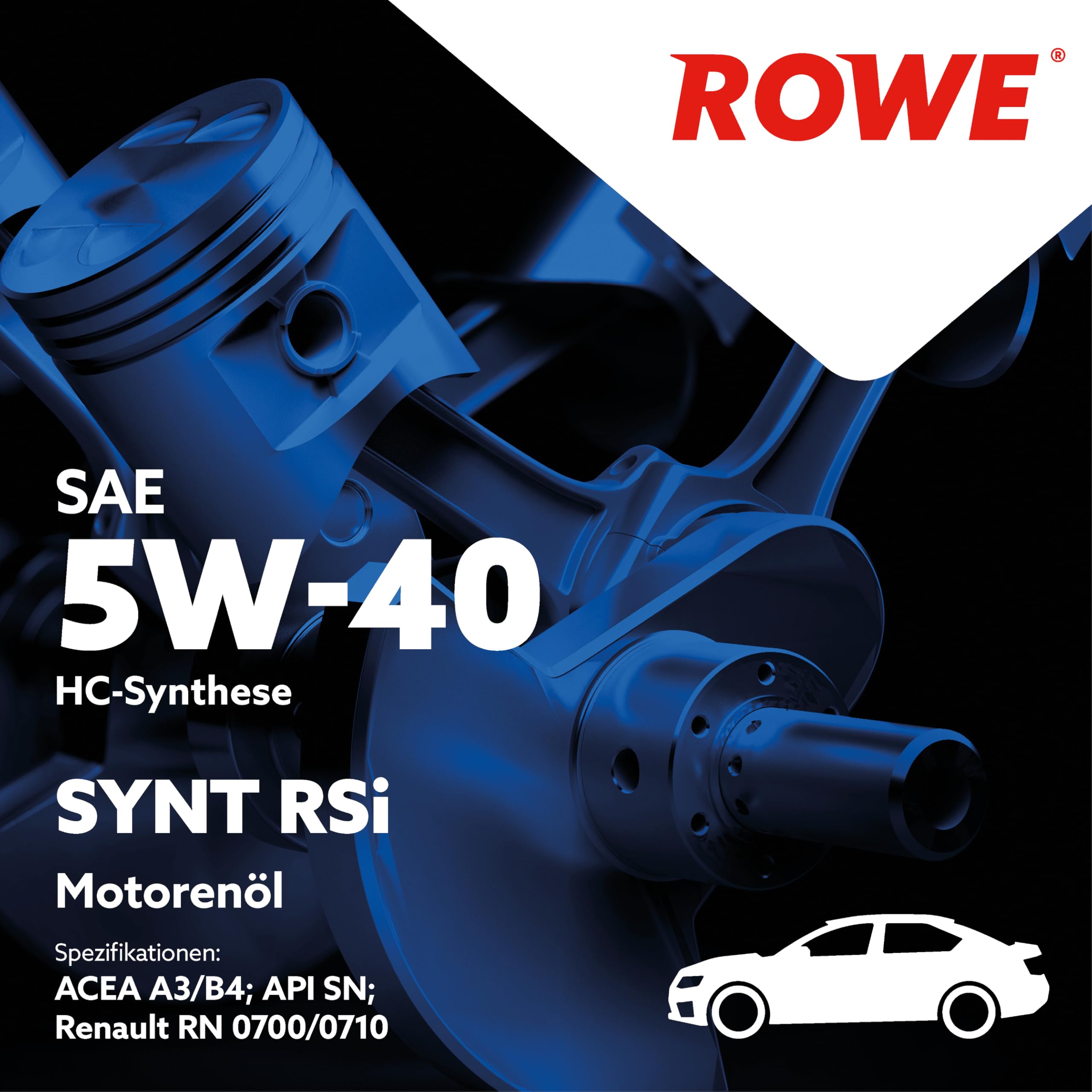 Rowe 20068-0050-03 Hightec Synthetik Motorenöl, 5L Volumen | 20068-0050-99, Hightec Synt Rsi SAE 5W-40