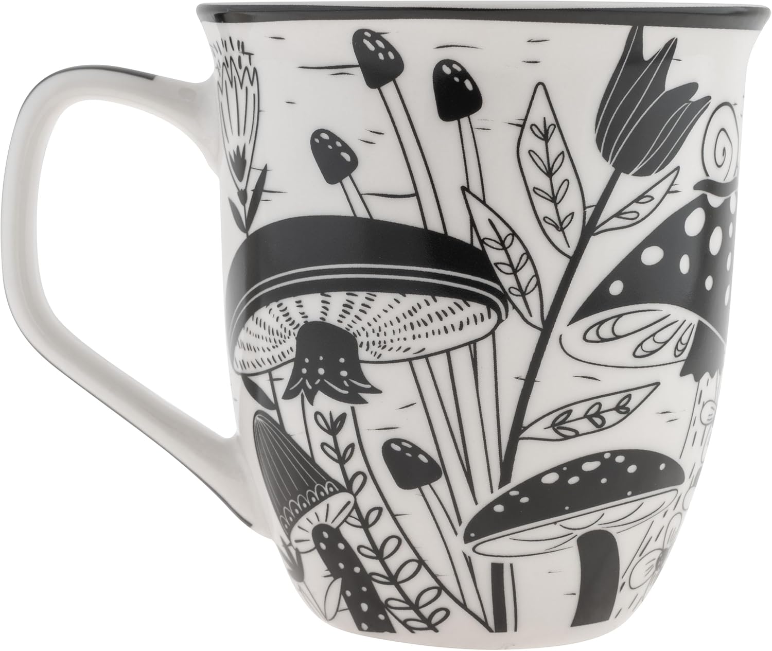 Karma Gifts 14 oz Black and White Boho Mug Mushroom - Cute Coffee and Tea Mug - Ceramic Coffee Mugs for Women and Men - Image 2