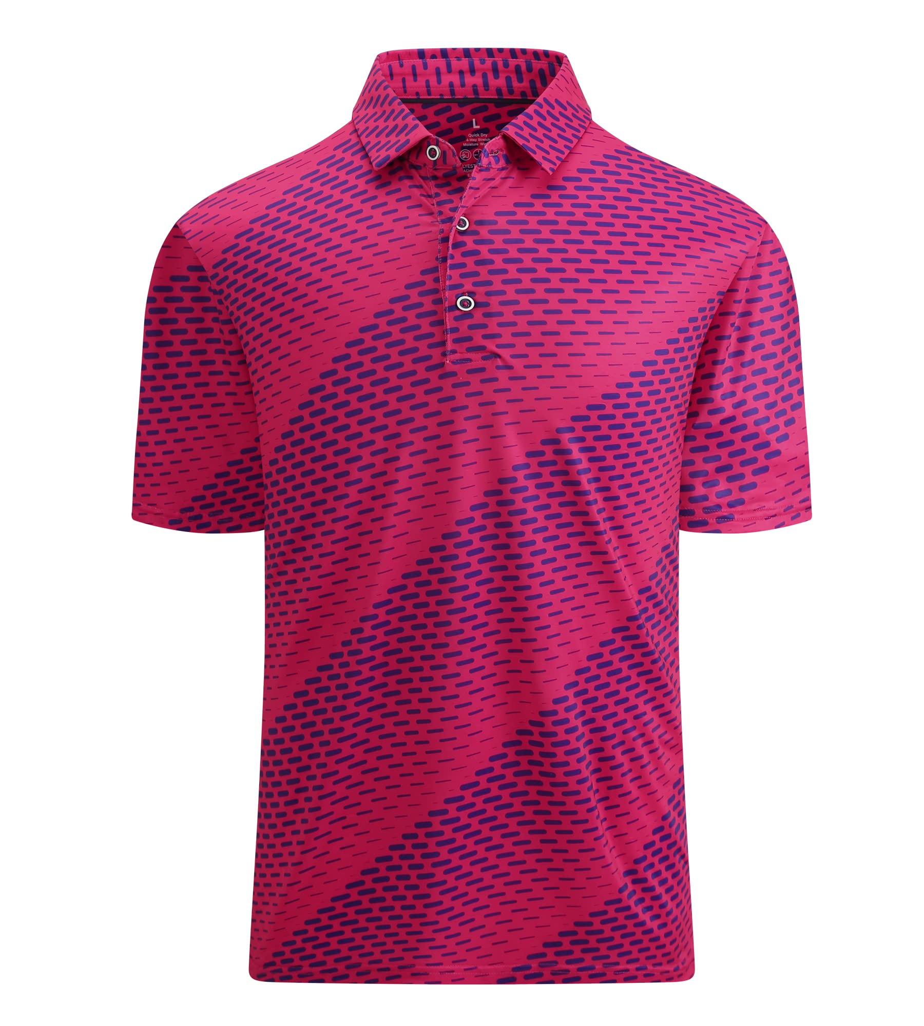 Alex Vando Mens Golf Shirt Moisture Wicking Quick-Dry Print Performance Polo Shirts for Men