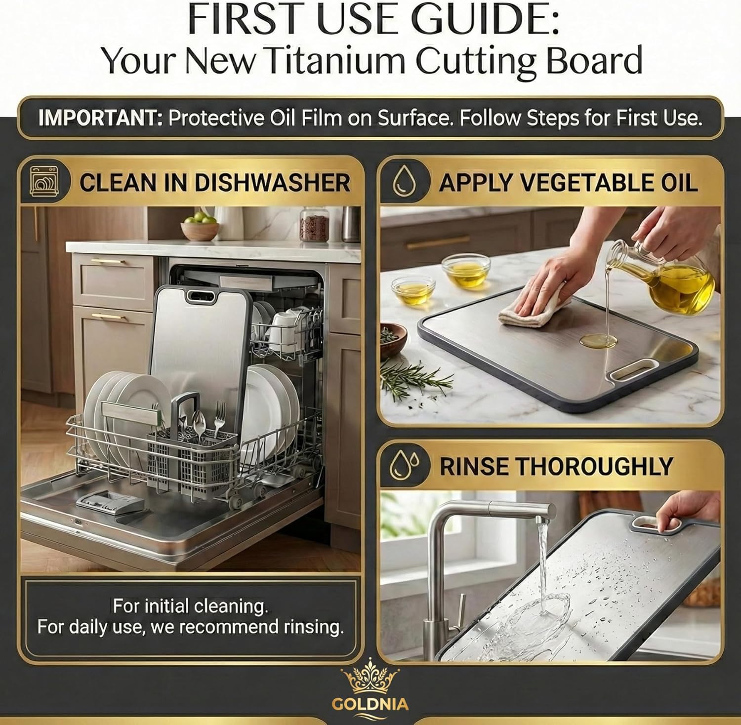Titanium Cutting Board for Kitchen, 100% Pure Titanium & Wheat Straw Double-Sided, Food Grade Non-Toxic Dishwasher Safe, Scratch Resistant, 15.8"10.35", Juice Groove
