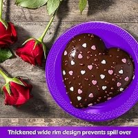 Vista 12 de Mimorou 200 Pcs Plastic Dessert Plates 6 Inch Disposable Round Dinner Cake Plates Bulk for Wedding Birthday Picnic Salad Appetizer Party Orange