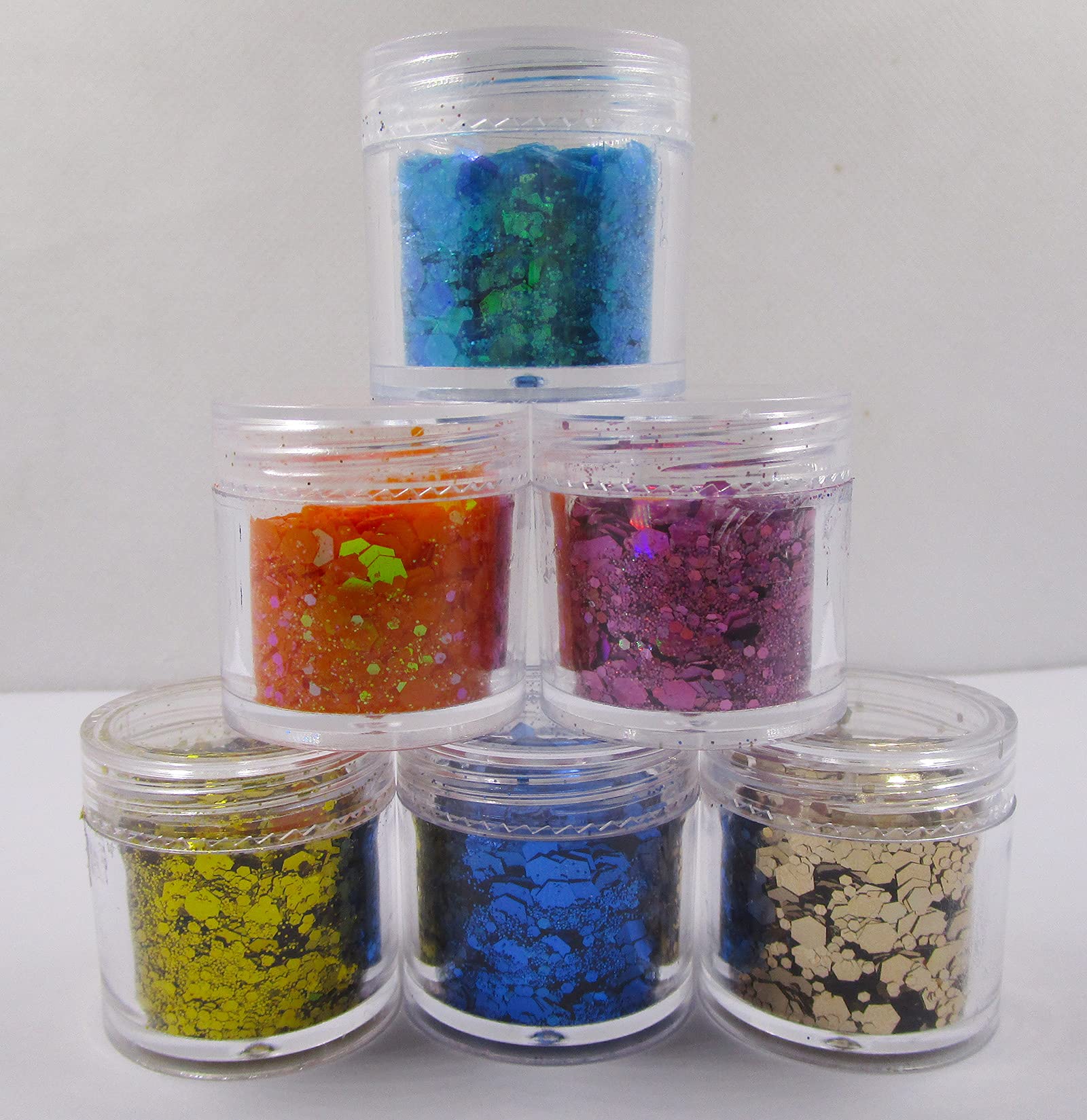 Lifextol 60g Hexagon Chunky Glitter Flakes Holographic Iridescent Confetti Sequins Resin Accessories Decor for Nail Art Makeup Resin Crafts