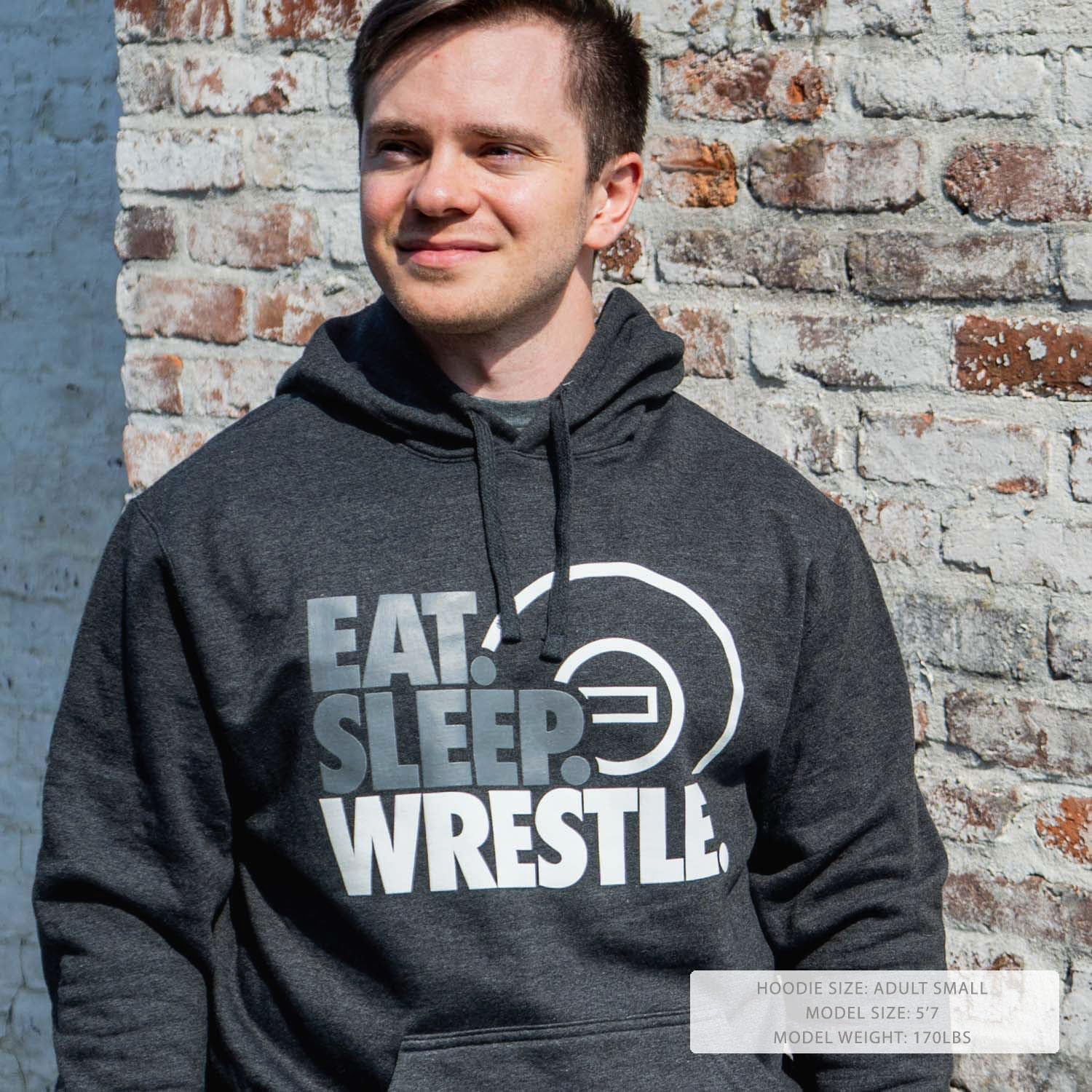 ChalkTalkSPORTS Wrestling Standard Sweatshirt | Eat Sleep Wrestle (Stack) Adults Sizes - Image 3