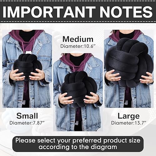 Miniatura 2 de Namalu 2 almohadas con nudo, redondas, de felpa, estéticas, suaves, para aliviar el estrés, lindas almohadas decorativas anudadas para la decoración