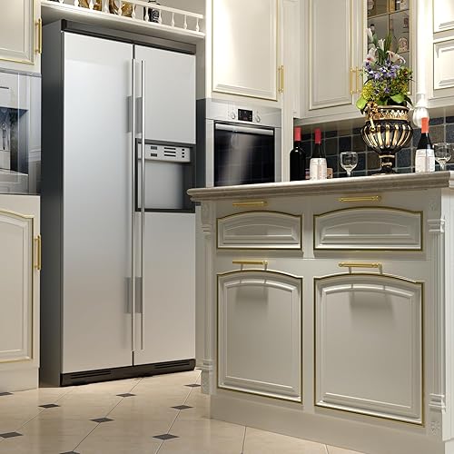 Miniatura 6 de Tirador de manija de gabinete de barra con acabado dorado satinado cepillado de latón con moleteado de 6 pulgadas (centro de agujero de 5 pulgadas)