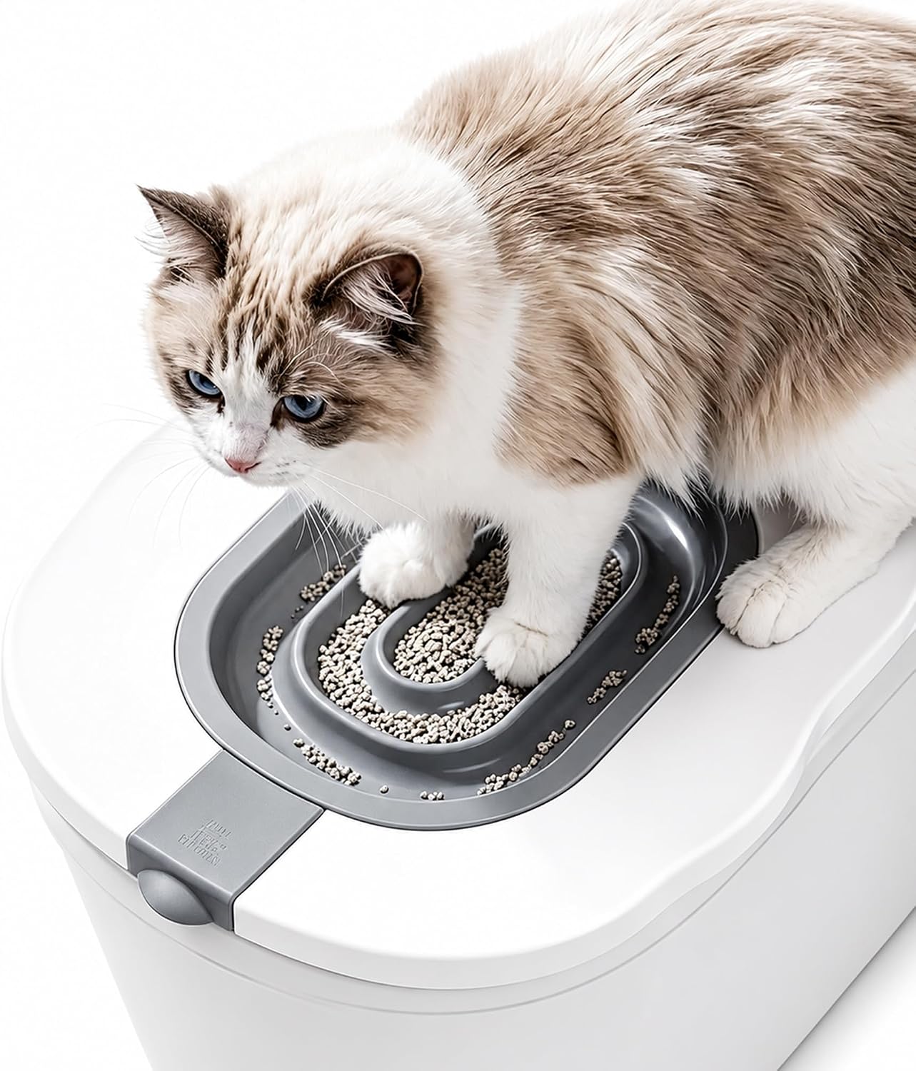 4th Gen Cat Toilet Trainer Kit | Universal Antislip Potty Seat Device(Grey) | 4th Gen Upgrade，Reusable Split Design，Universal Fit，Hassle-Free Training