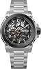 Ingersoll The Anvil Mens 46.5 mm ساعة أوتوماتيكية مع قرص أسود وحزام سوار من الفولاذ المقاوم للصدأ فضي