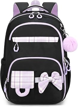 Bluboon Backpack for School Girls Cute Bookbag with Bow Lightweight Middle High School BackPack Bags with Laptop Compartments Wide-Open Design Mochilas Para Mujer for Travel Daily Use