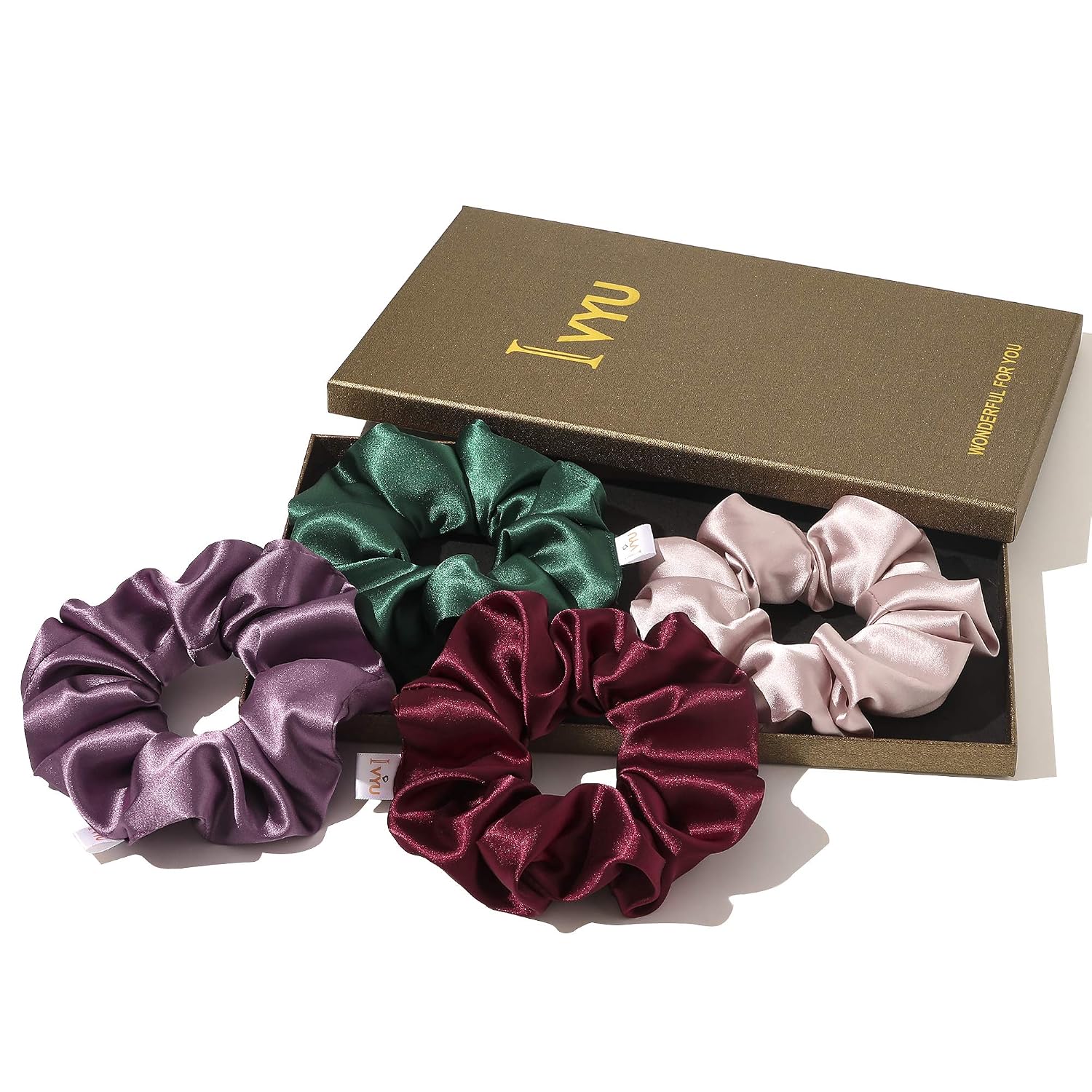 Ivyu Silk Scrunchies (Burgundy, Purple, Pink, Green)