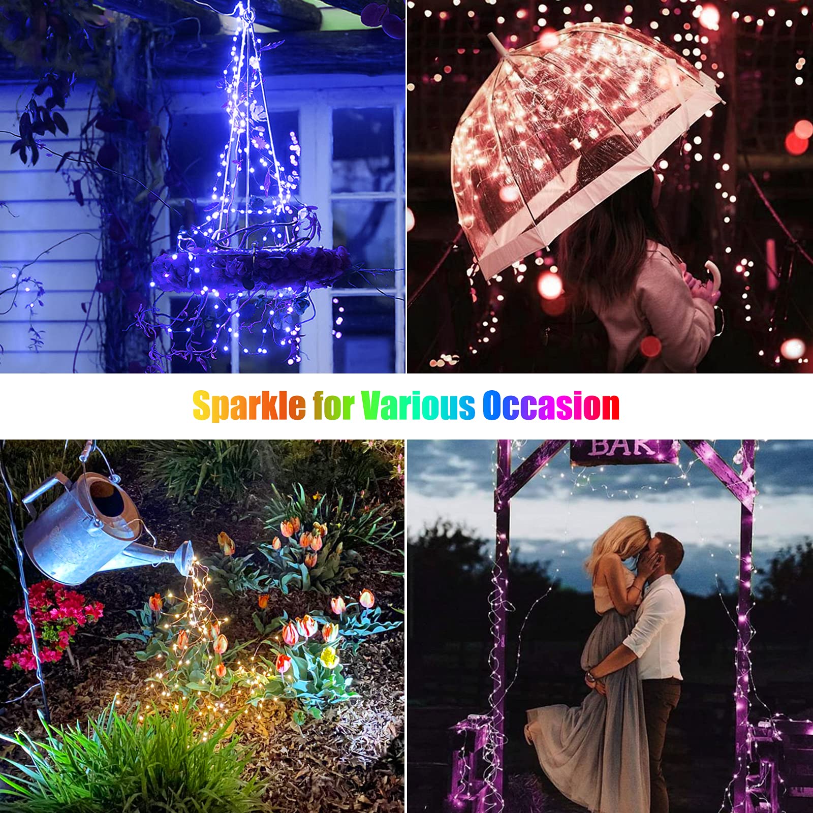 Buy Color Changing Fairy String Lights 33 ft 100 LED USB Silver Wire
