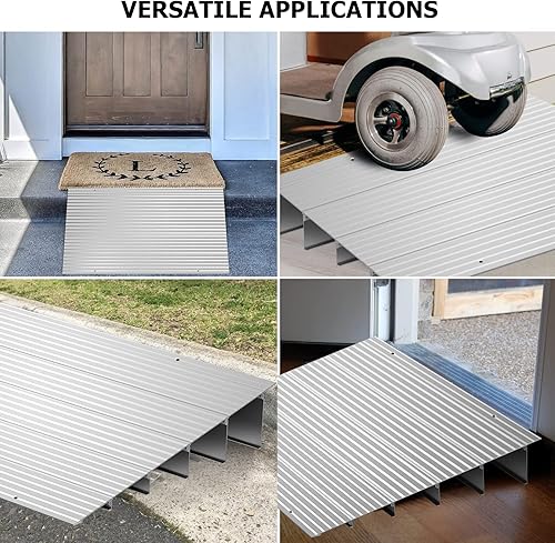 Vista 13 de Rampa de umbral de puerta de 3 pulgadas, rampa de entrada de aluminio o puertas, capacidad de carga de 800 libras para sillas de ruedas, scooters