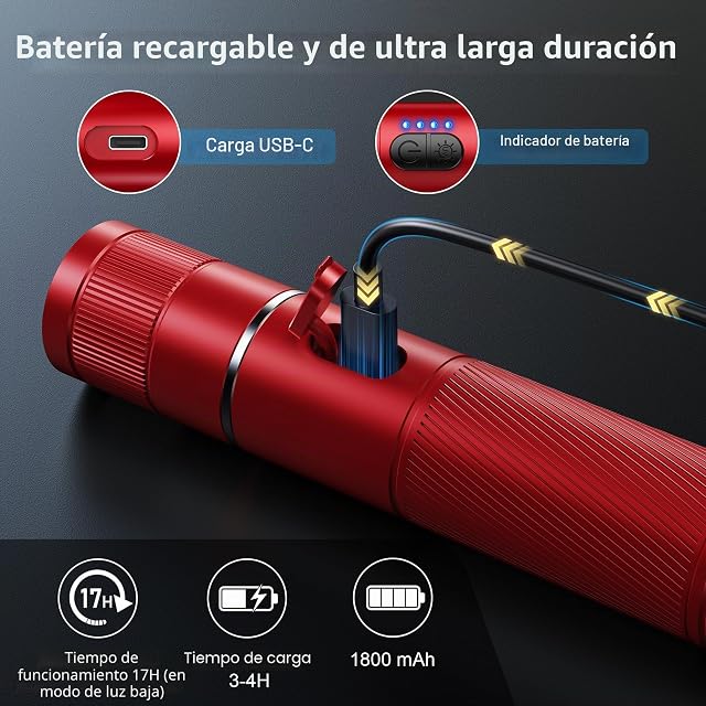 Foto 7 de 8 de Laitver Linterna Ultravioleta/LED Recargable 2en1, Superbrillante Linterna