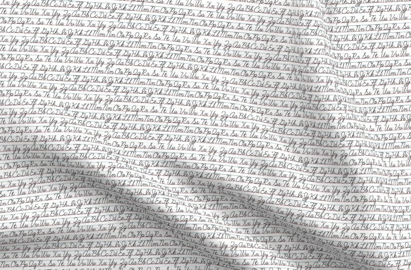 Spoonflower Fabric - Handwriting School Teacher Script Printed on Petal Signature Cotton Fabric Fat Quarter - Sewing Quilting Apparel Crafts Decor